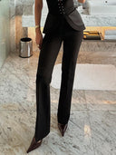 Elegant Satin Scarf Collar Bodysuit