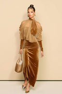 Velvet Splicing Tulle Irregular Hem Dress