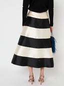 Elegant Striped Midi Skirt