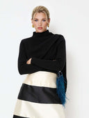 Elegant Striped Midi Skirt