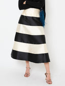 Elegant Striped Midi Skirt