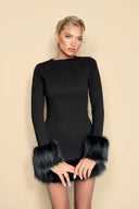 Feather Design Mini Dress