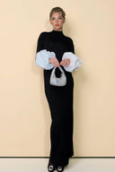 Slim Fit Floral Sleeve Maxi Dress