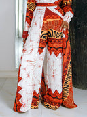 Unique Fashionable Ethnic Print Long Kimono-Style Shirt