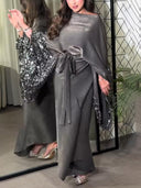 Elegant Sequin Top & Tie-Waist Skirt Two-Piece Set