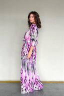 Exquisite Floral Print Pleated Tie-Waist Wide-Leg Jumpsuit