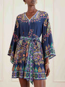 Retro Tie-waist Paisley Print Mini Dress