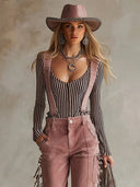 Casual Tassel Overalls Two-piece Set