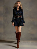 Retro Plaid Single-breasted Mini Dress