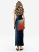 Elegant Gradient Abstract Print Sleeveless Two-Piece Set
