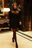 Elegant Lace-Trimmed A-Line Mini Dress