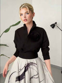 Modern Art Abstract Print A-line Maxi Skirt Two-piece Set