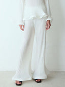 Elegant Ruffled Pleated Top And Pants Two-Piece Set