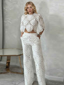 Elegant Lace Cutout Shirt