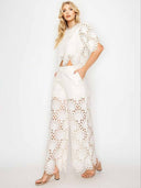 Elegant Lace Cutout Shirt