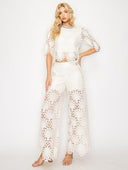 Elegant Lace Cutout Shirt