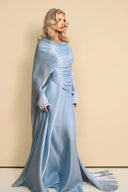 Pleated Ribbon Design Maxi Dress