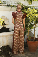 Exquisite Geometric Print High-Waist Wide-Leg Pants