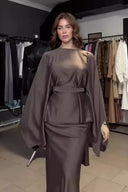 Fashionable Satin Slim-Fit Maxi Skirt