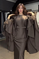 Fashionable Round Neck Irregular Batwing Sleeve Top