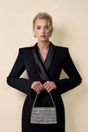 Back Slit Suit Dress