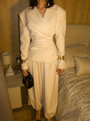 Elegant High-Waisted Wide-Leg Tailored Pants
