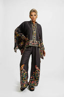 Unique Asymmetrical Floral Print Oversized Shirt