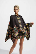 Unique Asymmetrical Floral Print Oversized Shirt