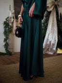 Exquisite Satin Off-Shoulder Loose Draped Blouse