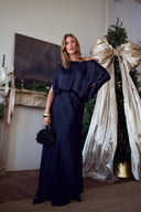 Exquisite Satin Off-Shoulder Loose Draped Blouse