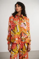 Unique Butterfly Print Relaxed Button-Up Shirt