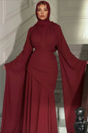 Pleated Design Hip-hug Maxi Dress