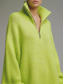 Casual Half-zip Collar Knit Mini Dress