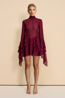 Elegant Layered Chiffon Ruffle Mini Dress
