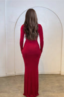 Elegant Cut-Out Ruched Fitted Maxi Dress