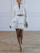 Elegant Textured Short Blazer