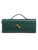Two Way Woven Flap Clutch Shoulder Bag