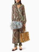 Retro Paisley Print Shirt And Pants Two-Piece Set