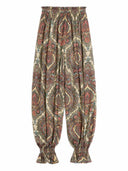 Retro Paisley Print Choker-Neck Shirt