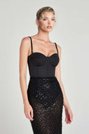 Exquisite Black Off-Shoulder Cutout Sequin Maxi Dress
