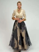 Elegant Satin Ruffled Top Two-piece Set