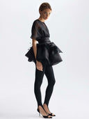 Elegant Feather Organza Top Two-Piece Set