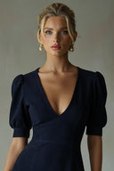 Delicate Puff-Sleeve With Layered Ruffled Hem Mini Dress