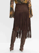 Retro High-waisted Fringed Skirt