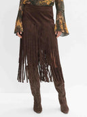 Retro High-waisted Fringed Skirt