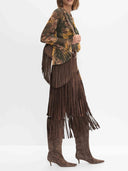 Retro High-waisted Fringed Skirt
