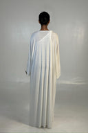 Elegant One-Shoulder Ruched Pink Maxi Dress With Long-Sleeve Cardigan Set