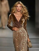 Elegant Long-Sleeve Velvet Bodysuit