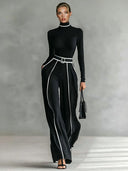 Elegant High Neck Slim Fit Long Sleeve Top
