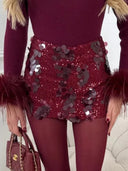 Exquisite Sequined Mini Skirt